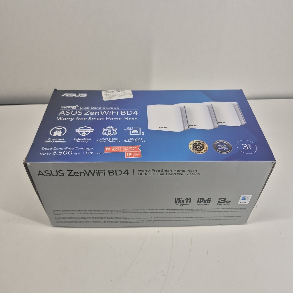 ASUS ZenWiFi BD4 BE3600 Dual-Band WiFi 7 Mesh Router System 3-Pack Open Box